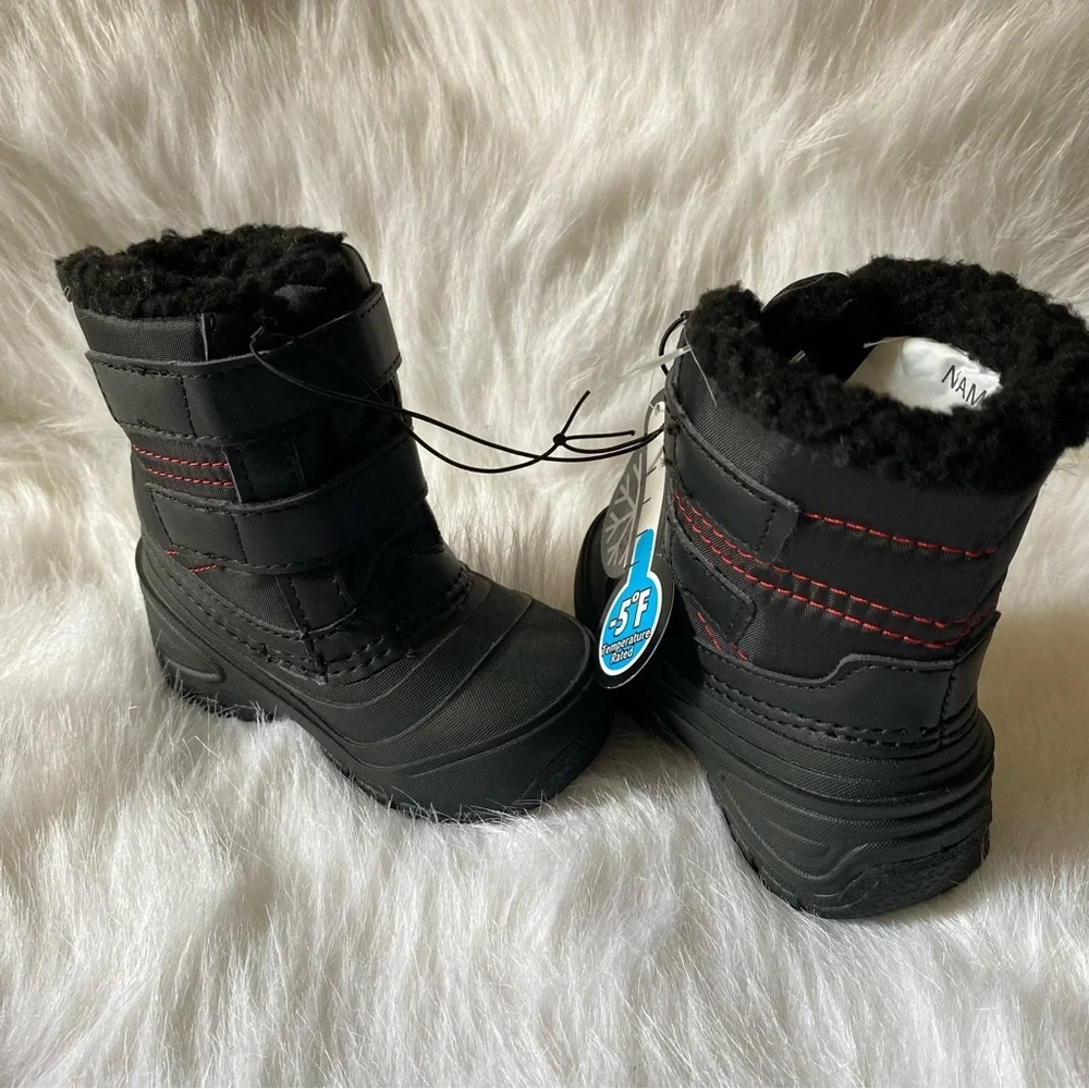 Wonder Nation Boots Boys Size 6 Black Velcro Latch New With Tags‎ -5 F